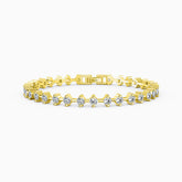 Pulsera de tenis de plata de ley con circonitas cúbicas redondas y esmaltadas
